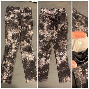 lululemon athletica Black and White Tie-Dye Leggings